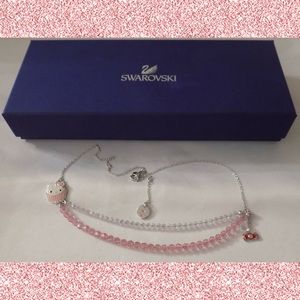 RARE Swarovski Hello Kitty Cupcake Beaded Necklace